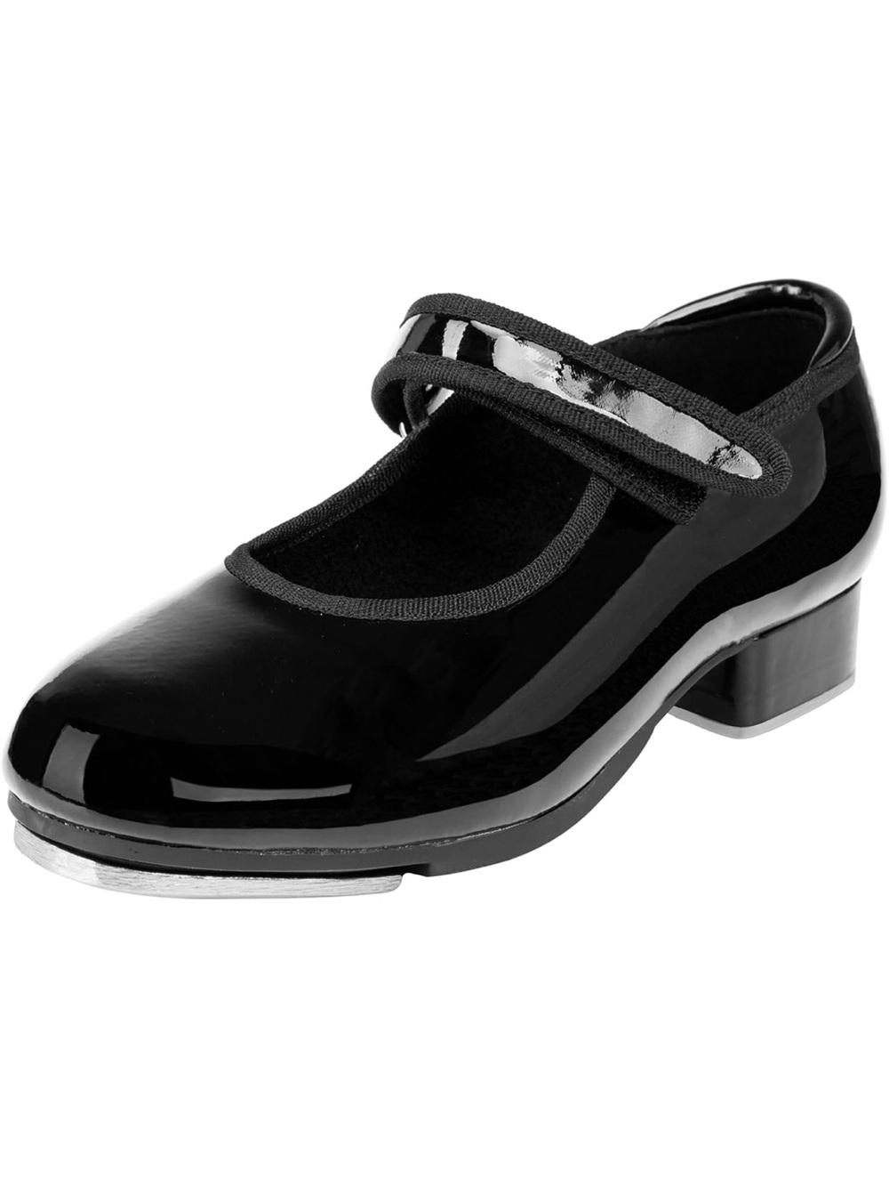 Toddler Girls Black Patent Tap Shoes Stelle